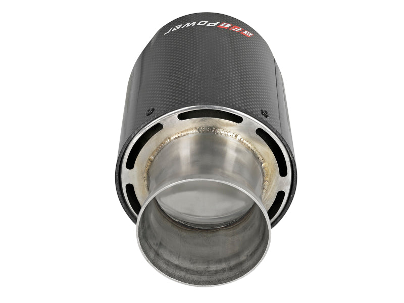 aFe MACH Force-XP 4-1/2 Inch Carbon Fiber OE Replacement Exhaust Tips for Dodge Charger and Hellcat 2015-2018