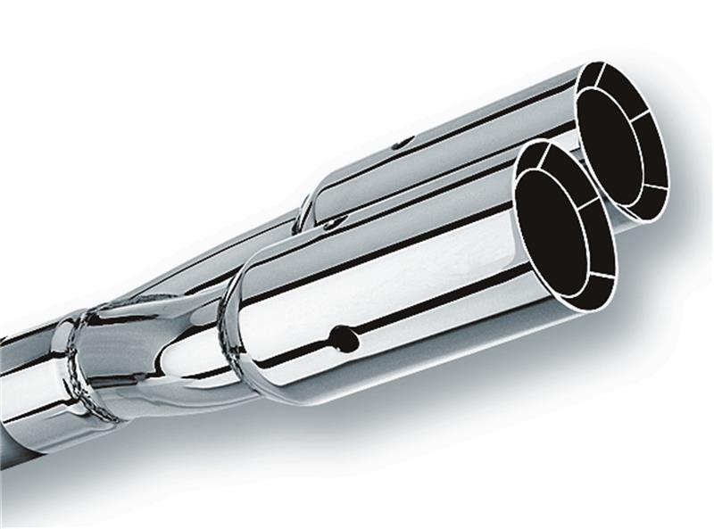 Borla Universal Polished Exhaust Tip with Dual Round Intercooled Outlet (Part #20203)