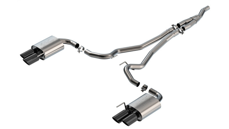 Borla 2024-2025 Ford Mustang EcoBoost 2.3L ATAK Cat-Back Exhaust System with Black Chrome Quad Tips