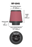 K&N Engineering RF-1041 Round Tapered Universal Air Filter - 6 Inch Flange, 7 1/2 Inch Base & Height