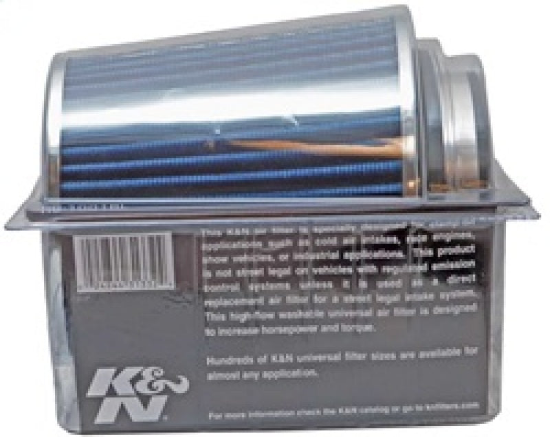 K&N Engineering Universal Air Filter Chrome Round Tapered – 4-inch Flange ID, 1.125-inch Flange Length, 5.5-inch Height