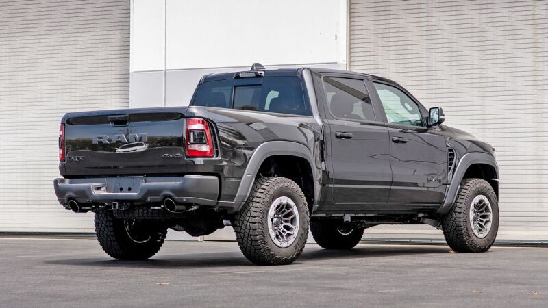 Borla 60718BC Black Chrome 5-inch Round Angle-Cut Exhaust Tips for 2021-2026 Ram 1500 TRX and RHO