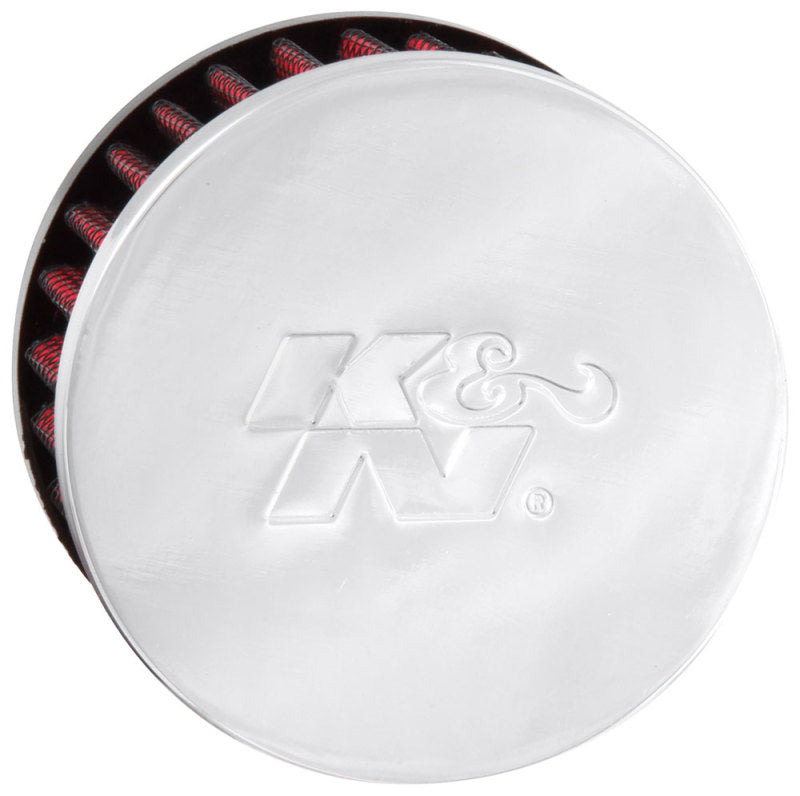 K&N Engineering 62-1495 Chrome Top Rubber Base Crankcase Vent Filter for Ford Valve Covers