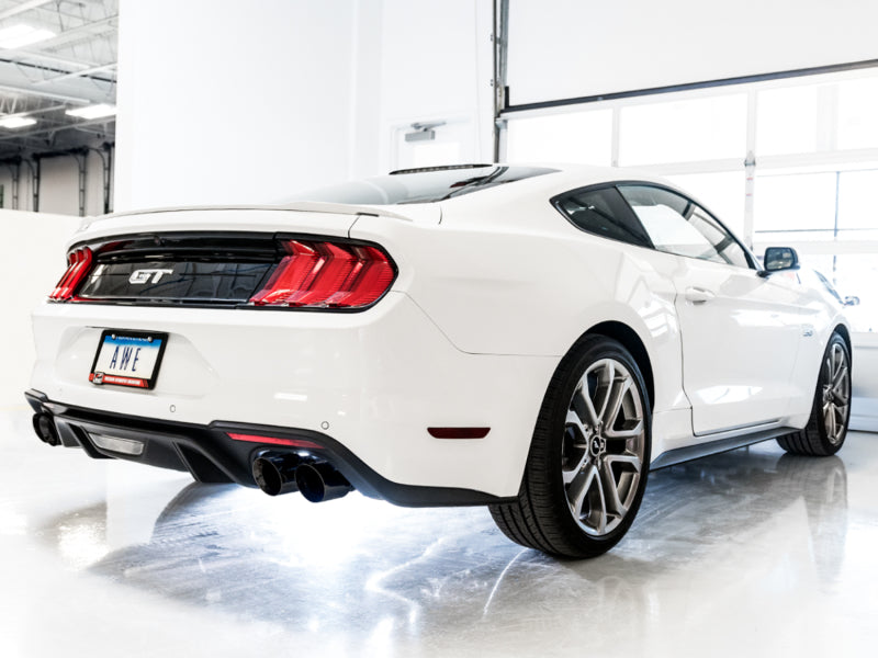 AWE Tuning Touring Edition Cat-Back Exhaust for 2018-2023 Ford Mustang GT - Quad Diamond Black Tips