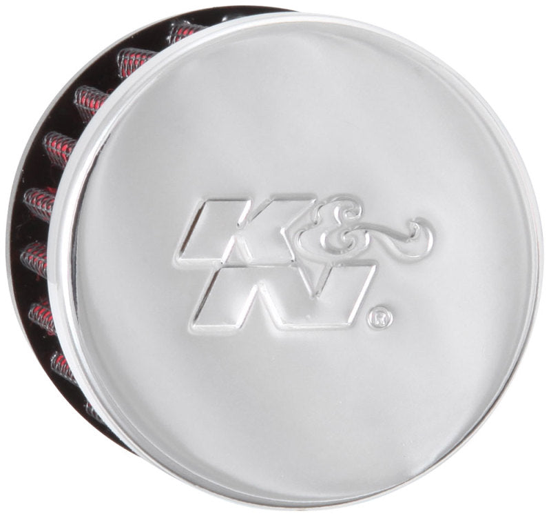 K&N Engineering 62-1390 Crankcase Vent Filter with Chrome Top and Reusable Synthetic Media