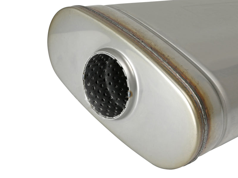 aFe MACH Force-Xp 304 Stainless Steel Muffler with 2.5-inch Center/Offset Inlet, 18-inch Length
