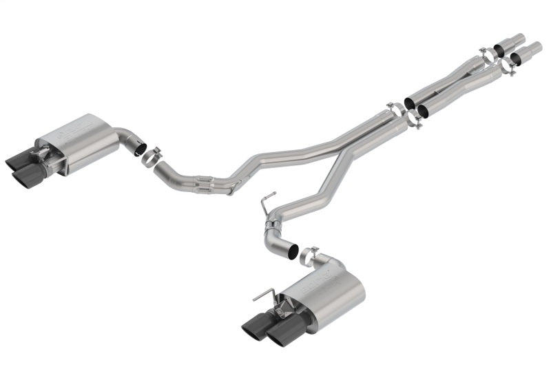 Borla ATAK Cat-Back Exhaust System for 2018-2023 Ford Mustang GT with Black Chrome Tips