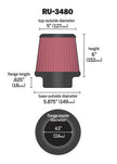 K&N Engineering Universal Rubber Air Filter - 4.5 Inch Flange, 5.88 Inch Base, 5 Inch Top, 6 Inch Height