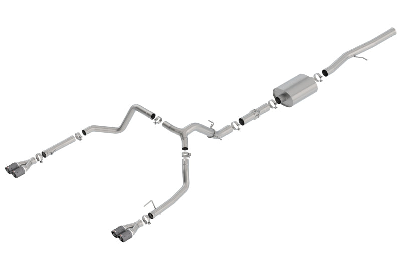 Borla 140776CF ATAK Cat-Back Exhaust System for 2019-2023 Chevrolet Silverado 1500 & GMC Sierra 1500 with 6.2L V8 Engine and Factory Split Rear Exit