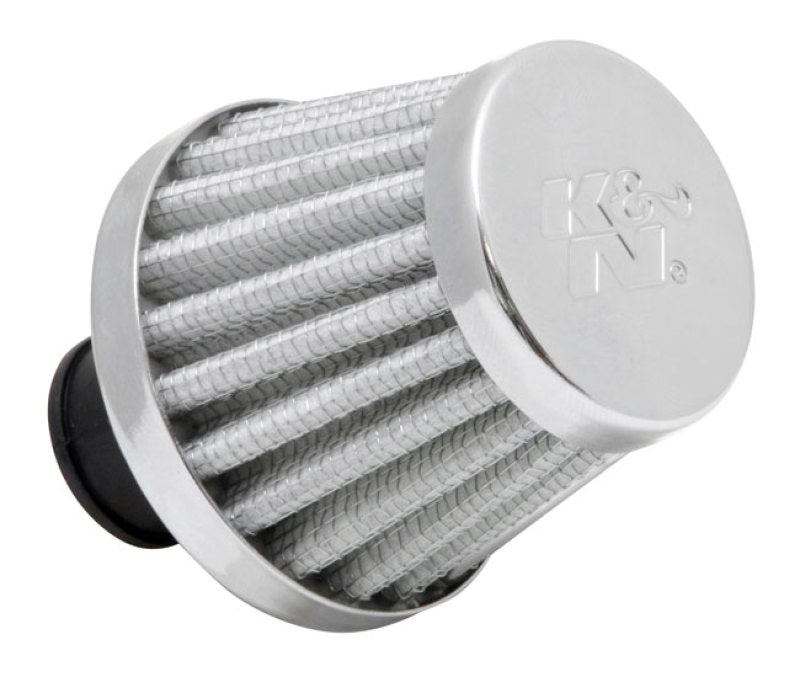 K&N Engineering 62-1600WT Crankcase Vent Filter with Chrome Top and Base, 2-inch Base Diameter