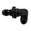 DeatschWerks 6AN Male Flare to 6AN Male Flare Bulkhead Adapter 90-Degree Anodized Matte Black