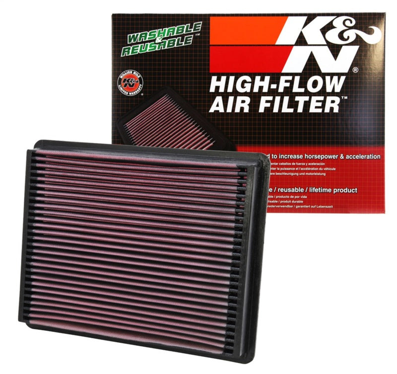 K&N Engineering 33-2135 High-Flow Reusable Drop-In Air Filter for Cadillac and Chevy/GMC Pickups
