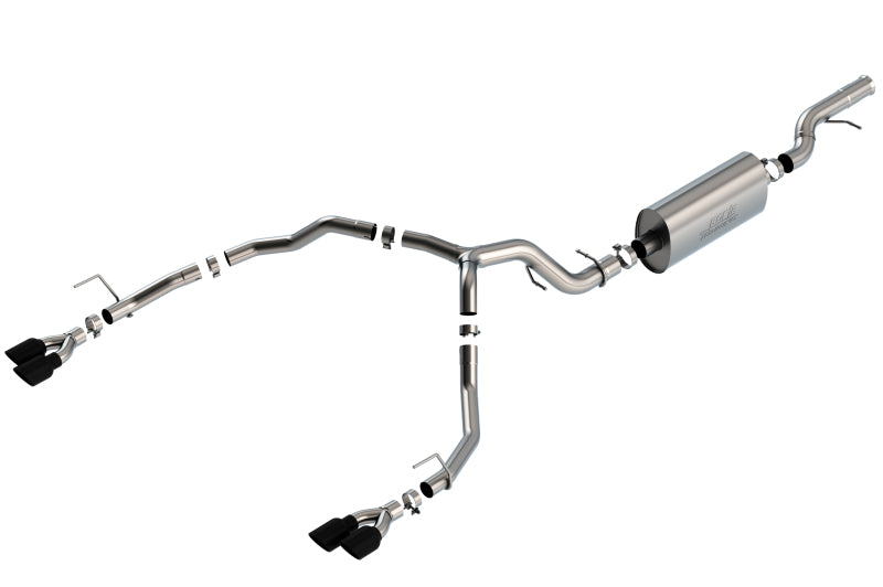 Borla 21-22 Chevrolet Tahoe & GMC Yukon 6.2L V8 Touring Cat-Back Exhaust with Black Chrome Tips
