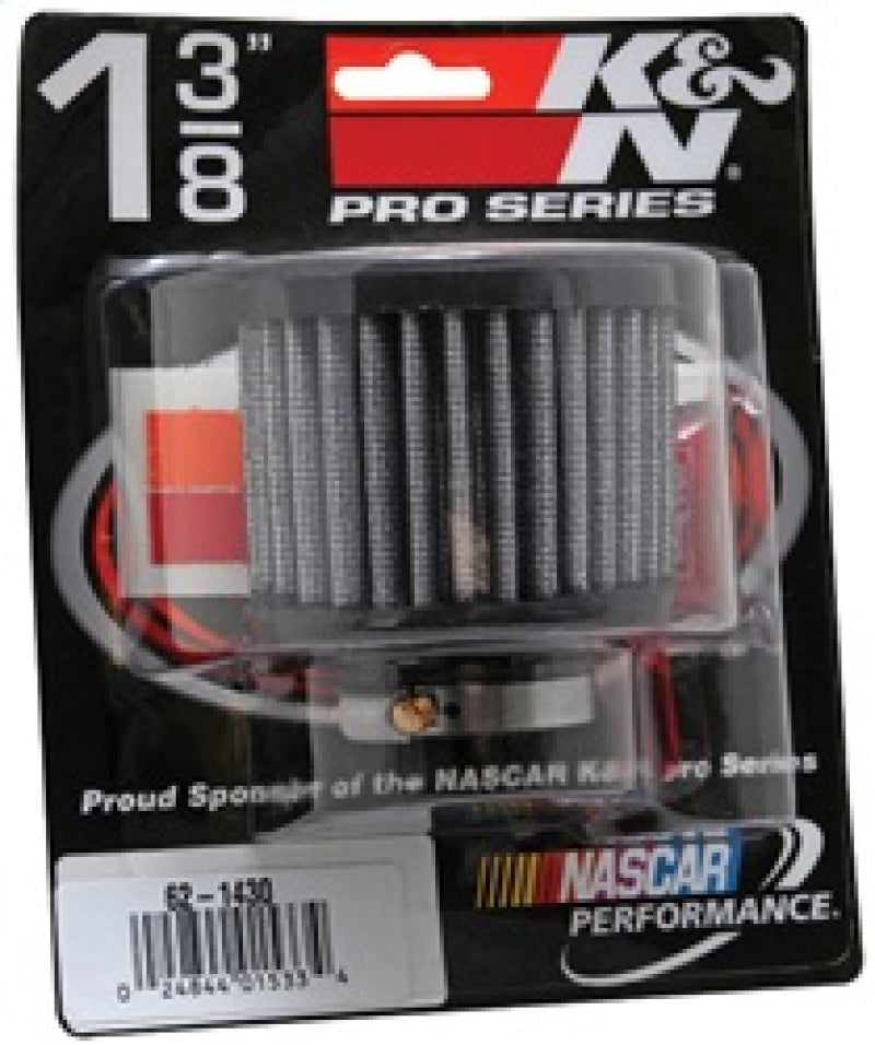 K&N Engineering 62-1430 Rubber Base Crankcase Vent Filter with 1.375-inch Flange and 3-inch Outer Diameter