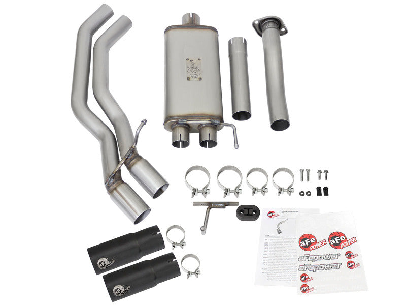 aFe Rebel Series Dual Center Exit Cat-Back Exhaust System for Jeep Wrangler (JK) with 3.6L/3.8L V6 Engines