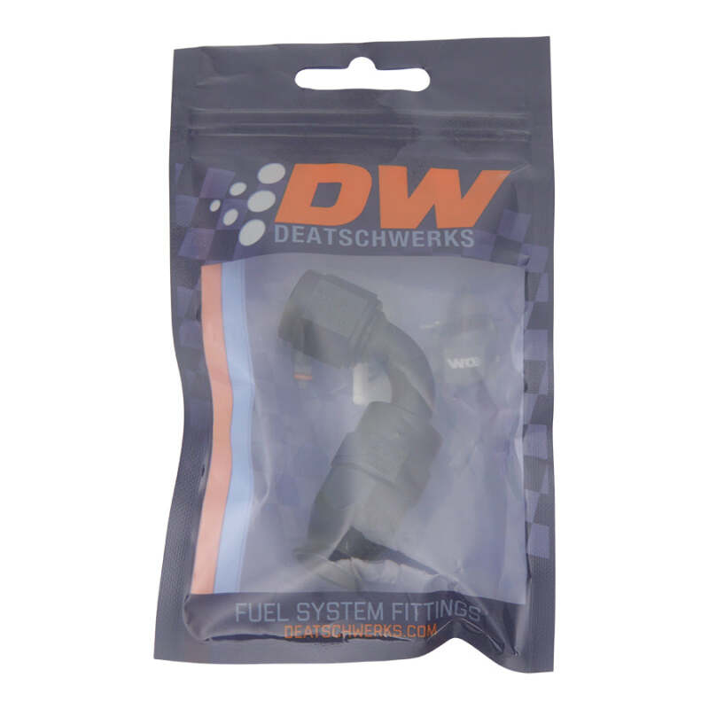 DeatschWerks 6AN Female Swivel 90-Degree Hose End PTFE with Olive Insert - Anodized Matte Black
