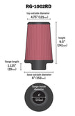 K&N Engineering Universal Air Filter Chrome Round Tapered - 4 Inch Flange ID, 1.125 Inch Flange Length, 9.5 Inch Height