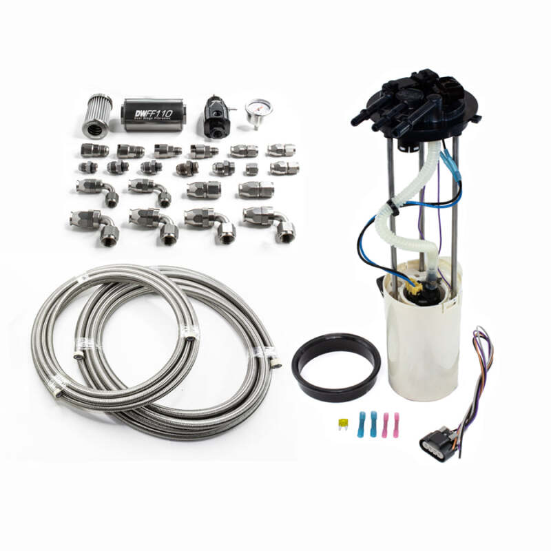 DeatschWerks DW400 Pump Module with PTFE Fuel Lines for Chevy Silverado 1500/2500/3500 and GMC Sierra 1500/2500/3500 (1999-2004)