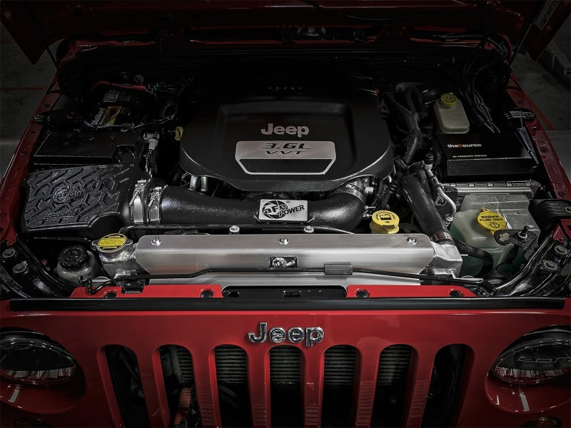 aFe BladeRunner GT Series Bar and Plate Radiator with Black Hoses for 2012-2018 Jeep Wrangler (JK) V6 3.6L