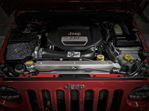 aFe BladeRunner GT Series Bar and Plate Radiator with Black Hoses for 2012-2018 Jeep Wrangler (JK) V6 3.6L
