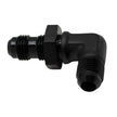 DeatschWerks 6AN Male Flare to 6AN Male Flare Bulkhead Adapter 90-Degree Anodized Matte Black