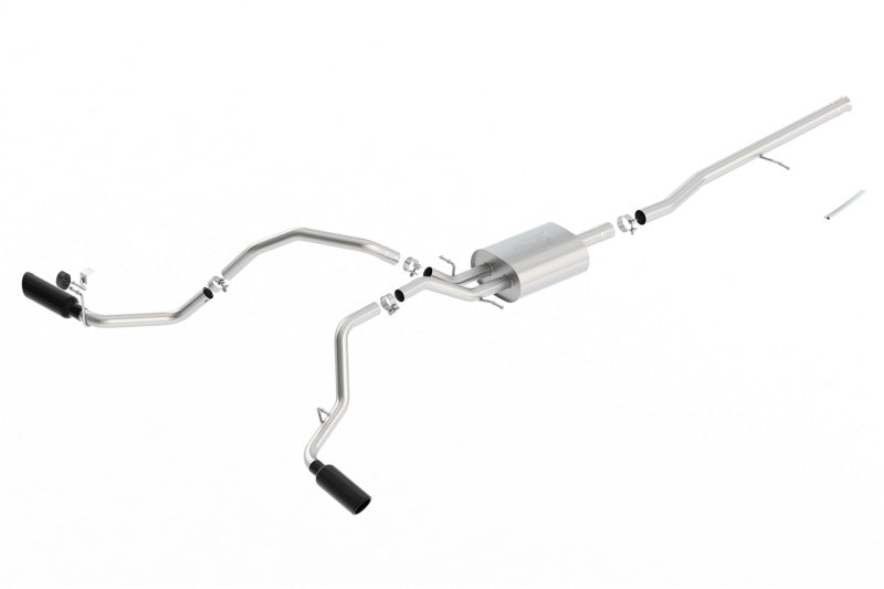 Borla ATAK Cat-Back Exhaust System with Black Chrome Tips for 2014-2018 Chevy Silverado 1500 and GMC Sierra 1500 5.3L V8