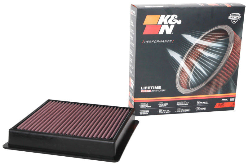 K&N Engineering 33-5100 High-Flow Reusable Air Filter for Ford F-250 and F-350 Super Duty (2020-2021)