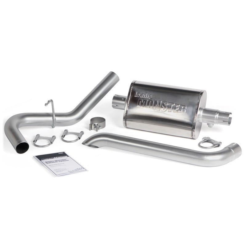 Banks Power 87-01 Jeep 4.0L Cherokee Monster Exhaust System with 2.5-Inch Mandrel-Bent Tailpipe and Straight-Through Muffler