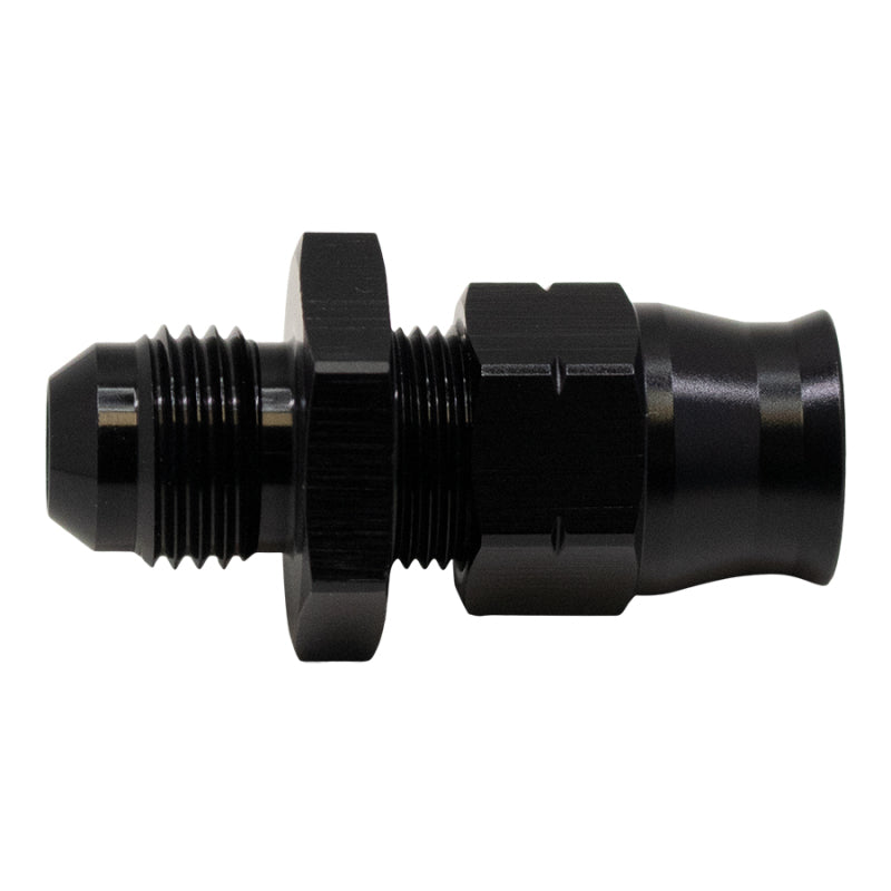 DeatschWerks 6AN Male Flare to 3/8 Inch Hardline Compression Adapter - Anodized Matte Black