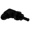 DeatschWerks 8AN Male Flare to 5/16 Inch Male Barb Bulkhead Adapter 90-Degree - Anodized Matte Black