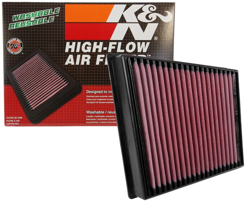 K&N Engineering 33-5065 High-Flow Reusable Air Filter for Chevrolet Silverado 2500HD and GMC Sierra 2500HD/3500HD (2017)