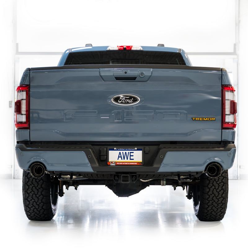 AWE Tuning 2021+ Ford F-150 Tremor Non-Resonated Catback Exhaust with Diamond Black Tips