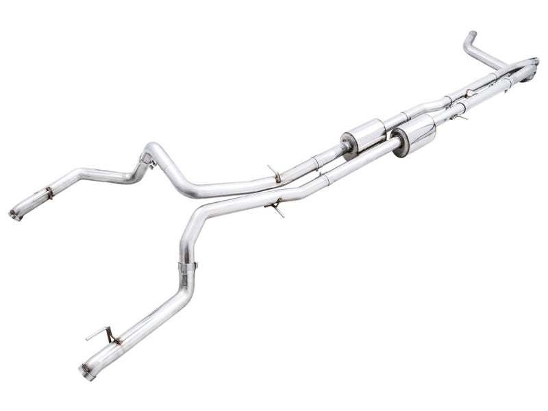AWE Tuning 22-23 GMC Sierra 1500 AT4X 6.2L Dual Catback Exhaust with BashGuards – No Tips