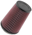 K&N Engineering Universal Rubber Round Air Filter, 3.31in Flange ID, 4.75in Base OD, 3.5in Top OD, 6.5in Height