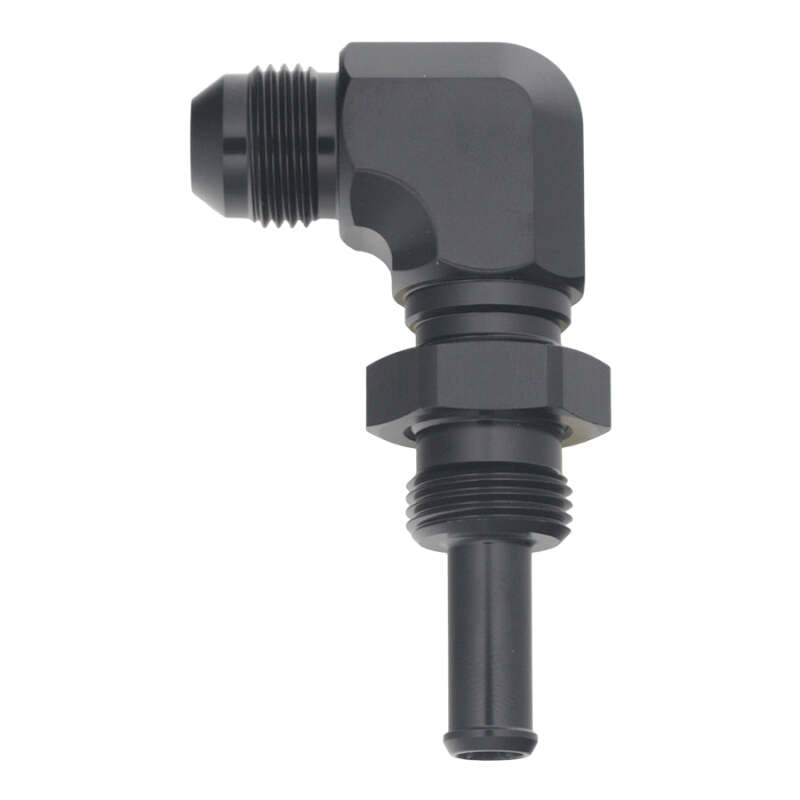 DeatschWerks 8AN Male Flare to Straight 3/8 Inch Single Hose Barb - Anodized Matte Black