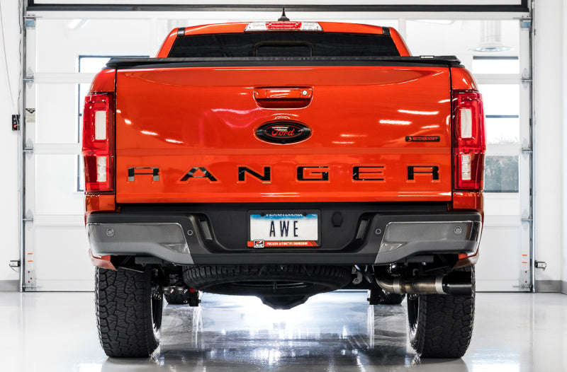 AWE Tuning 0FG Performance Exhaust System with BashGuard and Diamond Black Tips for Ford Ranger (2019-2022)