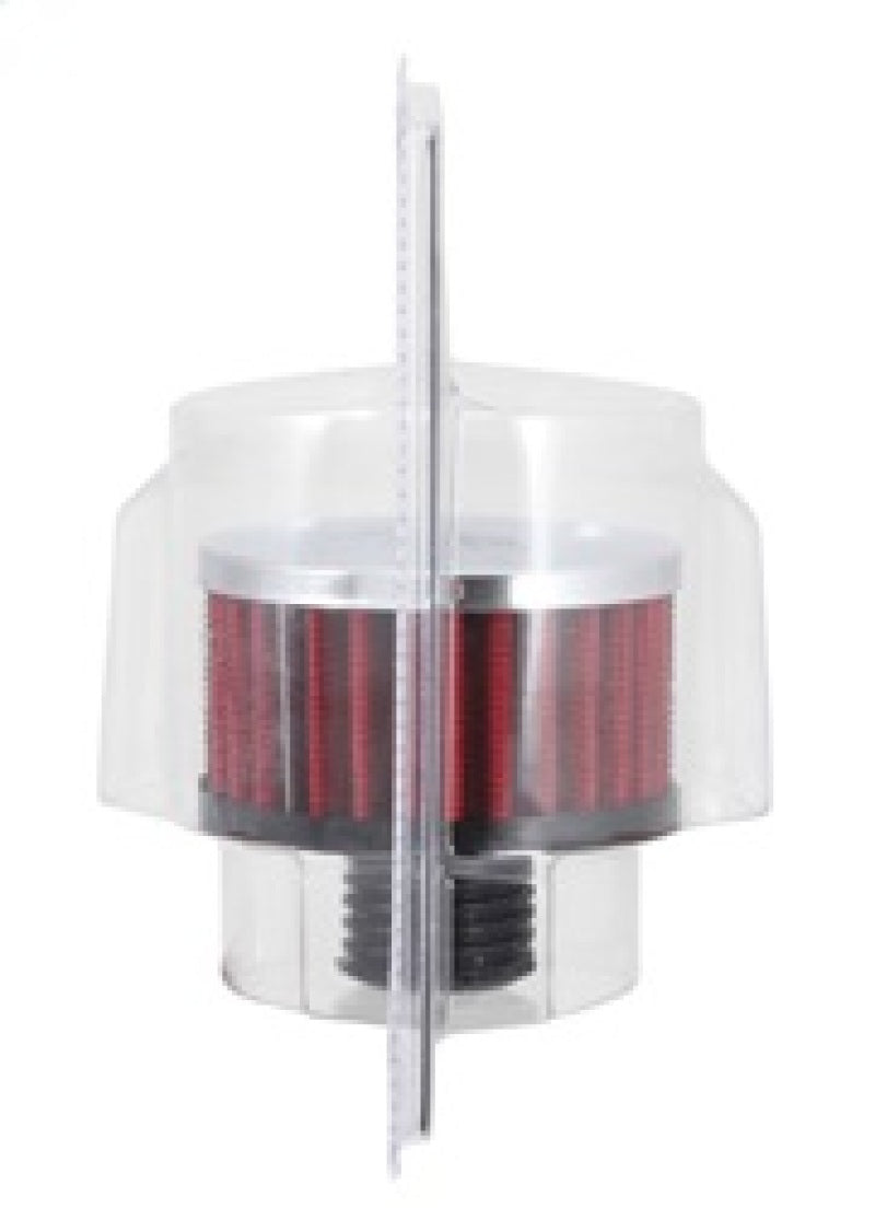 K&N Engineering 62-1495 Chrome Top Rubber Base Crankcase Vent Filter for Ford Valve Covers