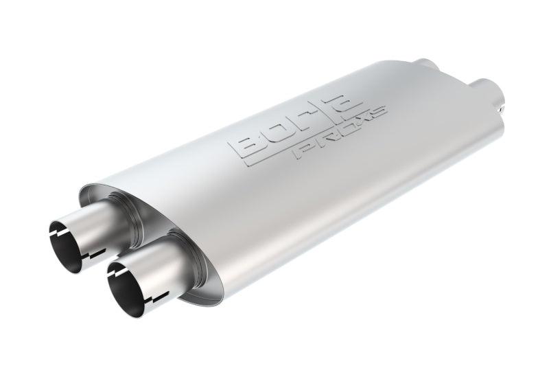 Borla Universal ProXS Muffler - 2.5 Inch Dual Inlet and 2.25 Inch Dual Outlet, Oval Design, Reversible, Made in USA