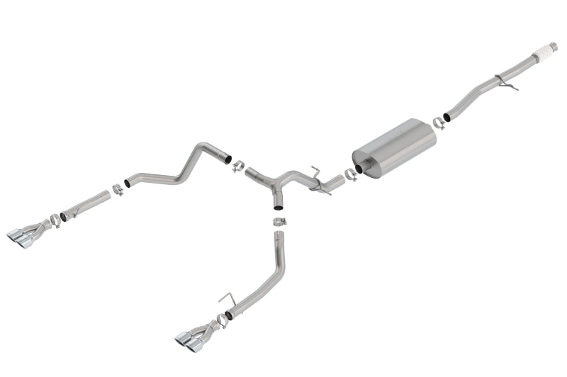 Borla 2019 Chevy Silverado 1500 5.3L V8 CC SB Touring Cat-Back Exhaust with Quad Square Tips