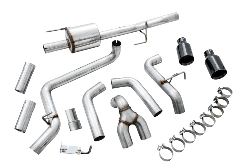 AWE Tuning 2015+ Ford F-150 0FG Dual Exit Performance Exhaust System with 5-Inch Diamond Black Tips