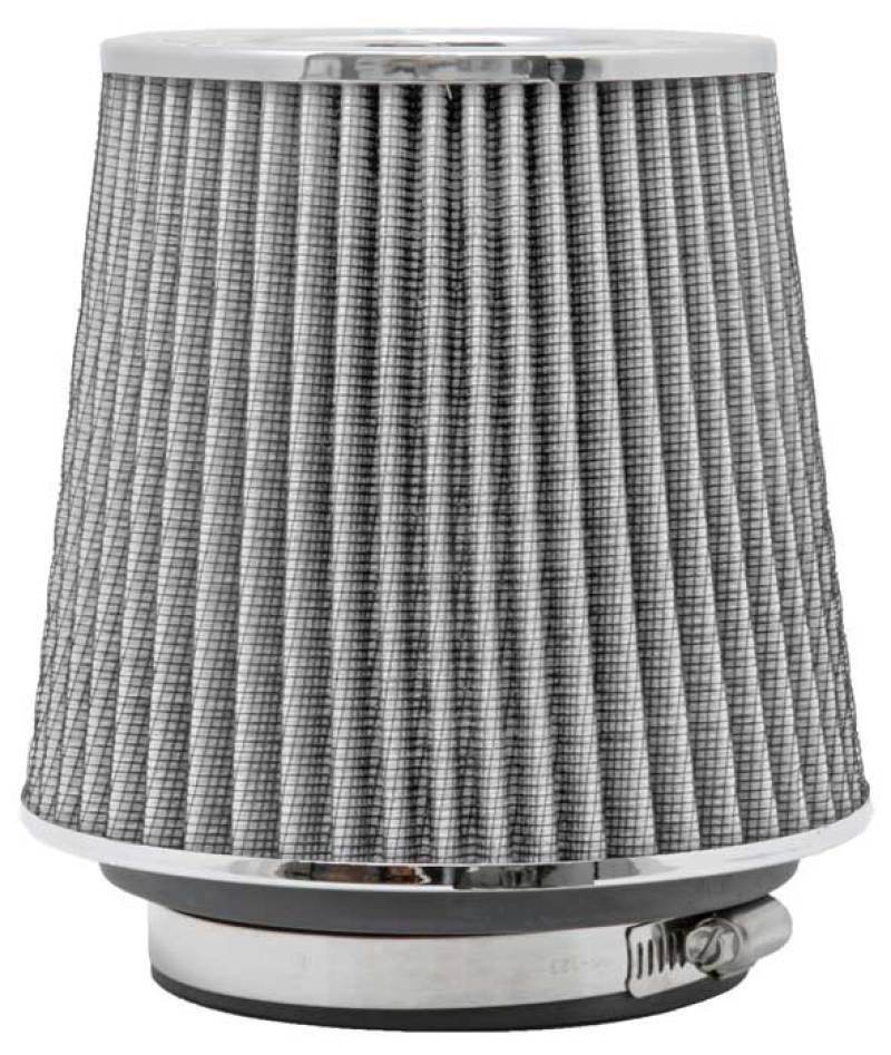 K&N Engineering RG-1001WT Universal Chrome Round Tapered Air Filter – 4-Inch Flange, Reusable and Washable