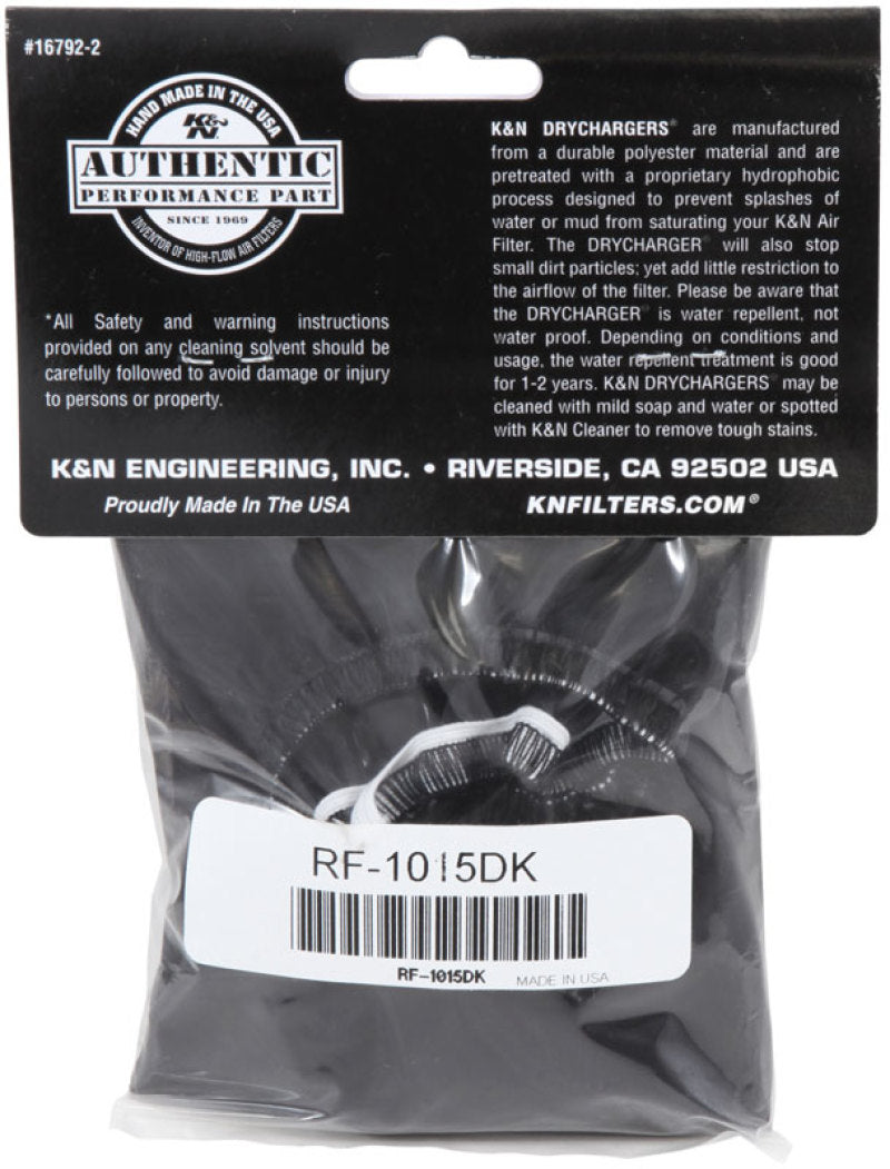 K&N Engineering RF-1015DK Air Filter Wrap Drycharger - Black