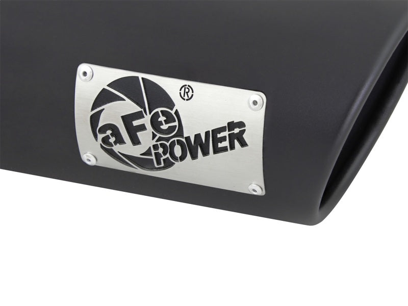 aFe Mach Force-Xp 3-inch Inlet x 4-inch Outlet Stainless Steel Clamp-On Exhaust Tip with Black Finish