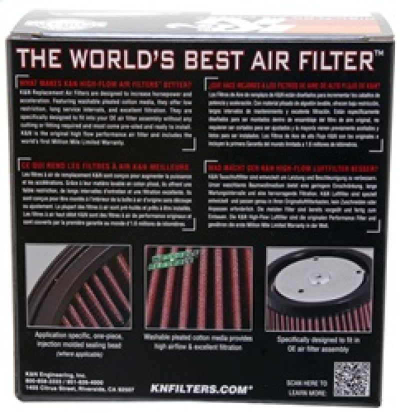 K&N Engineering E-3226 Custom Air Filter for Screaming Eagle Intakes – Washable and Reusable