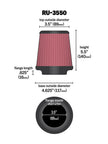K&N Engineering Universal Rubber Air Filter - 3.5 Inch Flange, 4.625 Inch Base, 3.5 Inch Top, 5.5 Inch Height