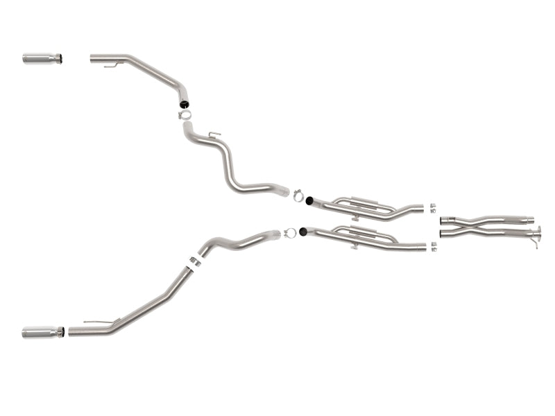 aFe Vulcan Series 3-Inch 304 Stainless Steel Cat-Back Exhaust System with Polished Tips for Ford Ranger Raptor 2024-2026