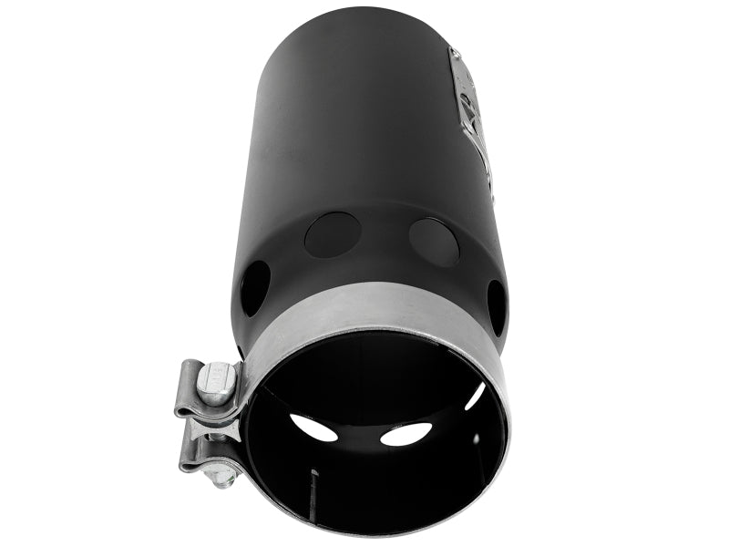 aFe Power SATURN 4S 4-inch Black Intercooled Exhaust Tip with Laser-Cut Logo