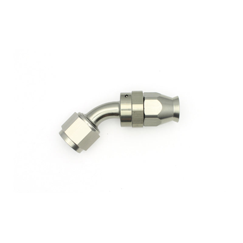 DeatschWerks 8AN Female Swivel 45-Degree Hose End PTFE with Olive Insert - Anodized Matte Black