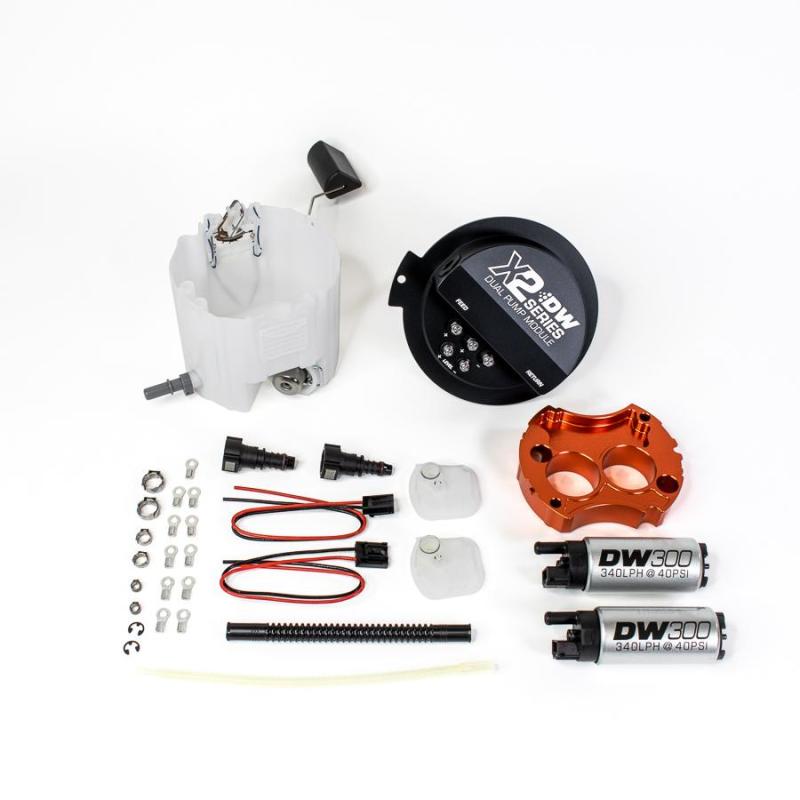 DeatschWerks X2 Series Fuel Pump Module with 2 DW300s for Chevrolet Camaro LS 3.7 V6, SS LS3 6.2 and Cadillac CTS-V (2009-2015)