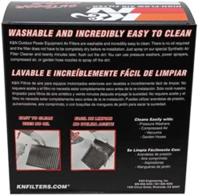 K&N Engineering Replacement Industrial Air Filter for John Deere, Kubota, Bobcat - 1.875 in ID x 3.5 in OD x 7.125 in Height (Part E-4552)
